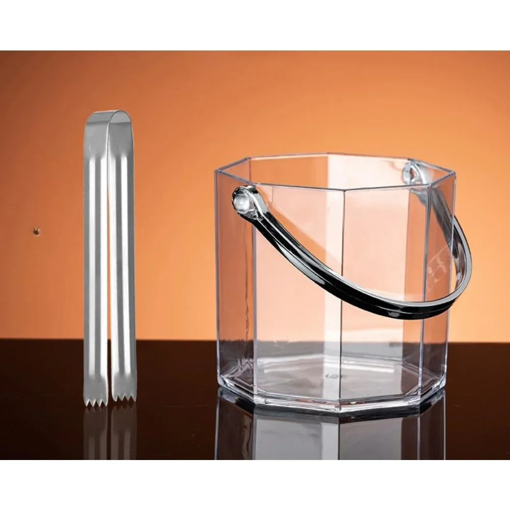 Japanese style glass ice bucket bartender champagne bucket Bar with ice clip