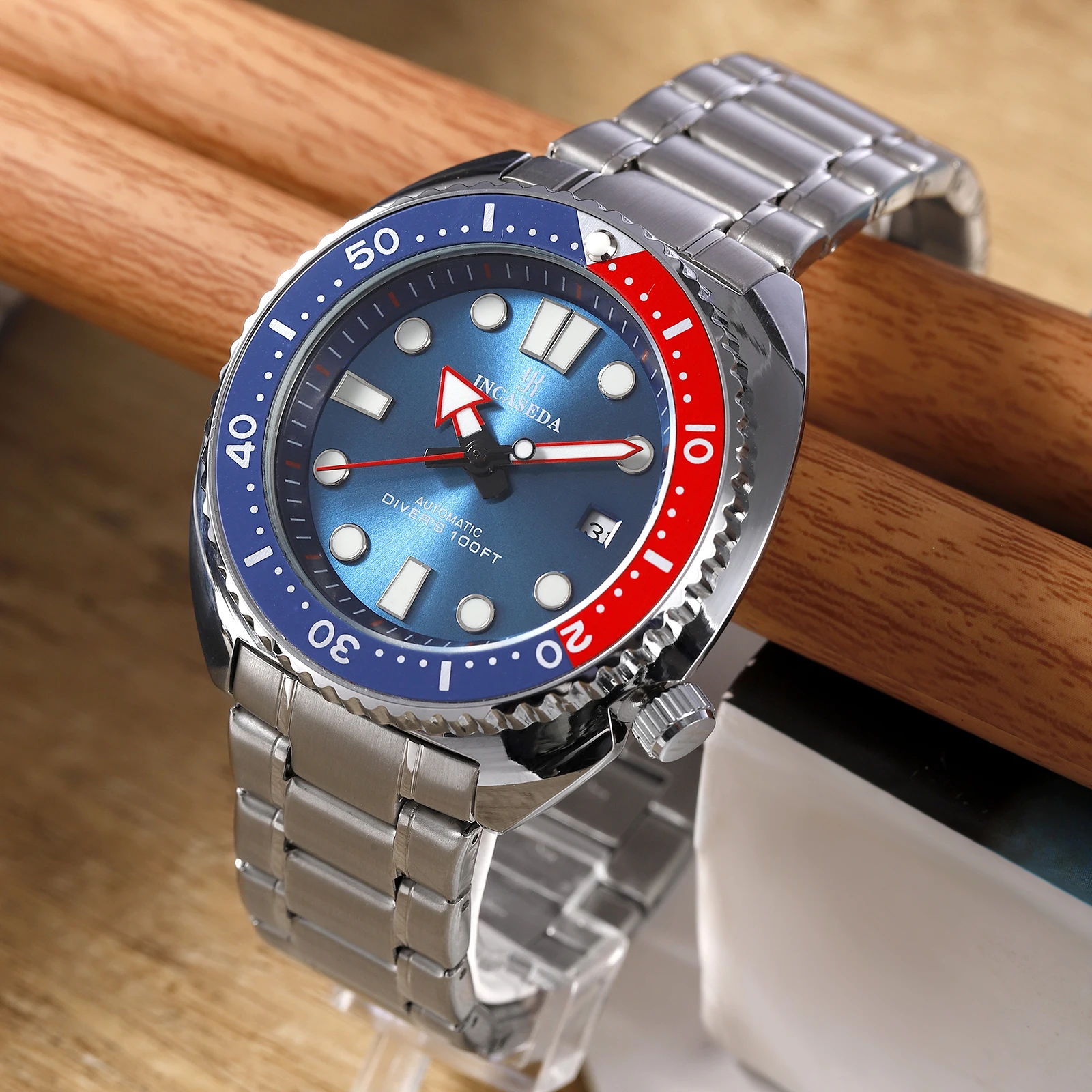 New INCASEDA top brand luxury fashion men's business watch super luminous men's automatic mechanical watch