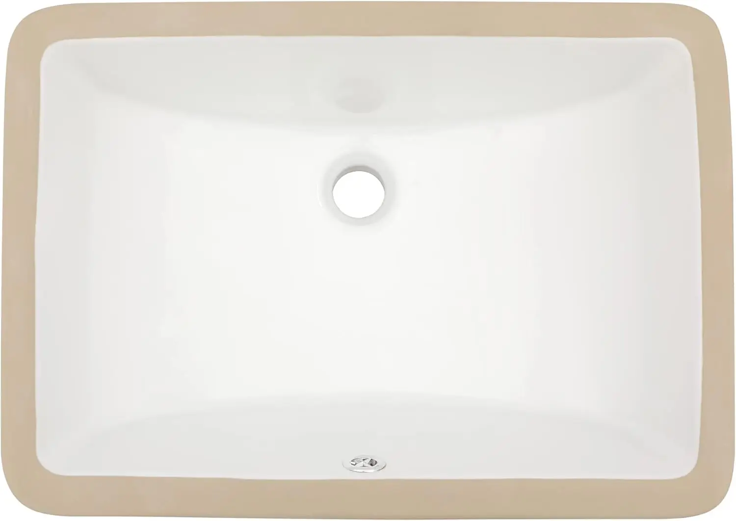 Undermount Bathroom Sink Rectangle 19"x13" White Porcelain Ceramic Rectangular Vessel Sink Under Counter Lavatory 2