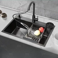 Drop In Kitchen Sink Stainless Steel Undermount Basin Large Single Slot Workstation Sinks Household Dishwashing Basin 1