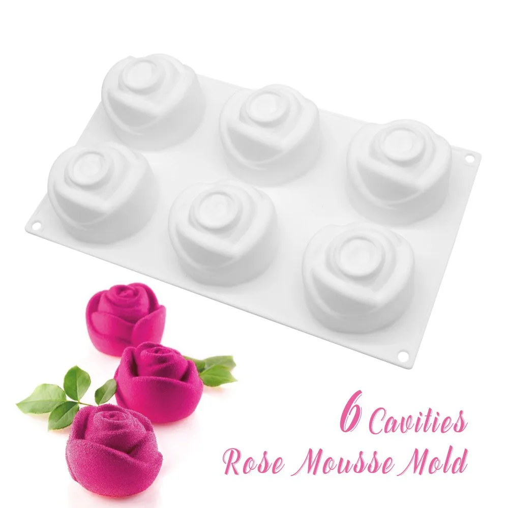 4 Cavity Rose Silicone Mold