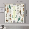 2pcs, Popular Curtain Panels 2D print Cactus and feathers Machine Washable Fabric (without rod) Thermal Insulation, and Room 3