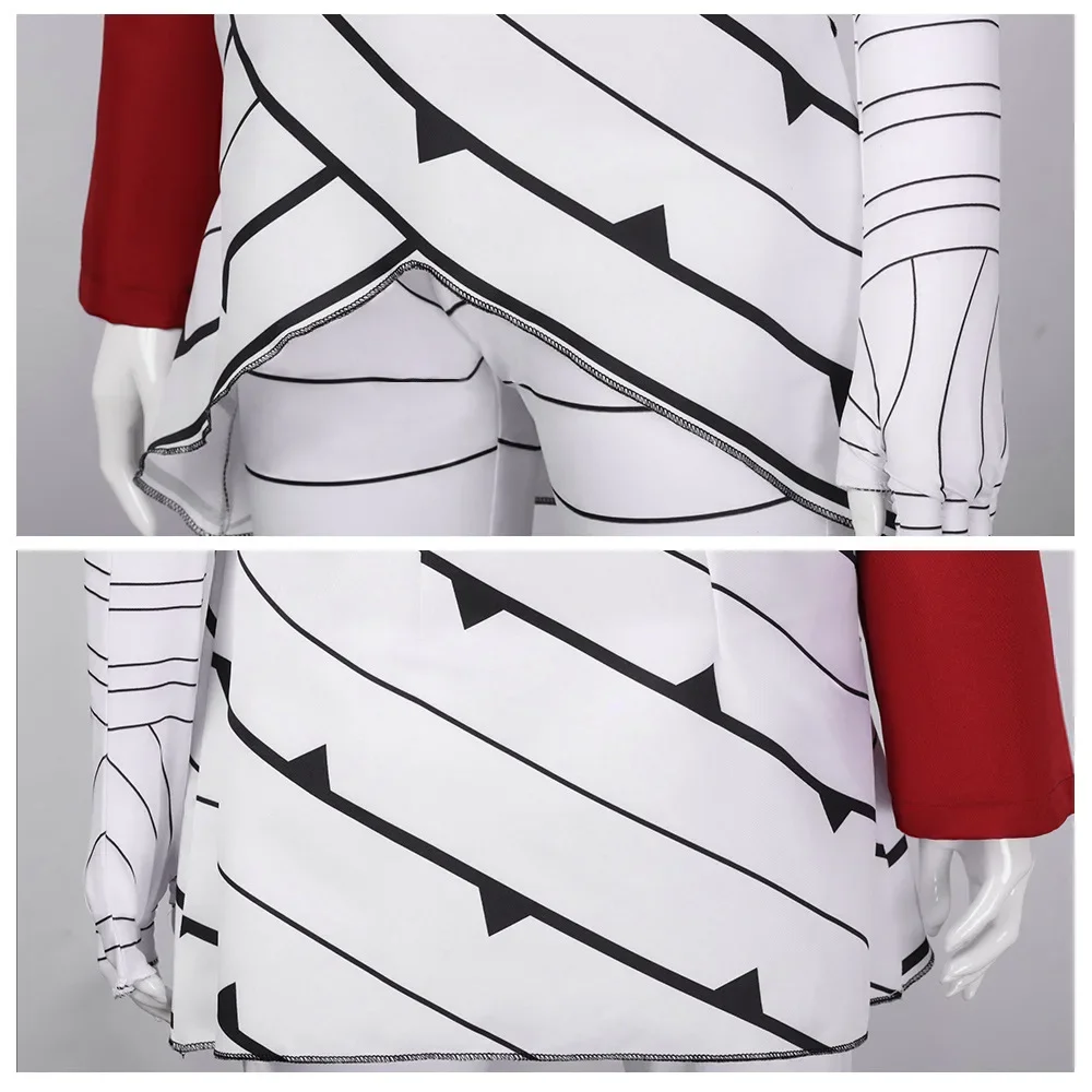 Naruto: Sarutobi Asuma | White Striped Battle Suit Cosplay Costume 25 White Striped Battle Suit Cosplay Costume for Women
