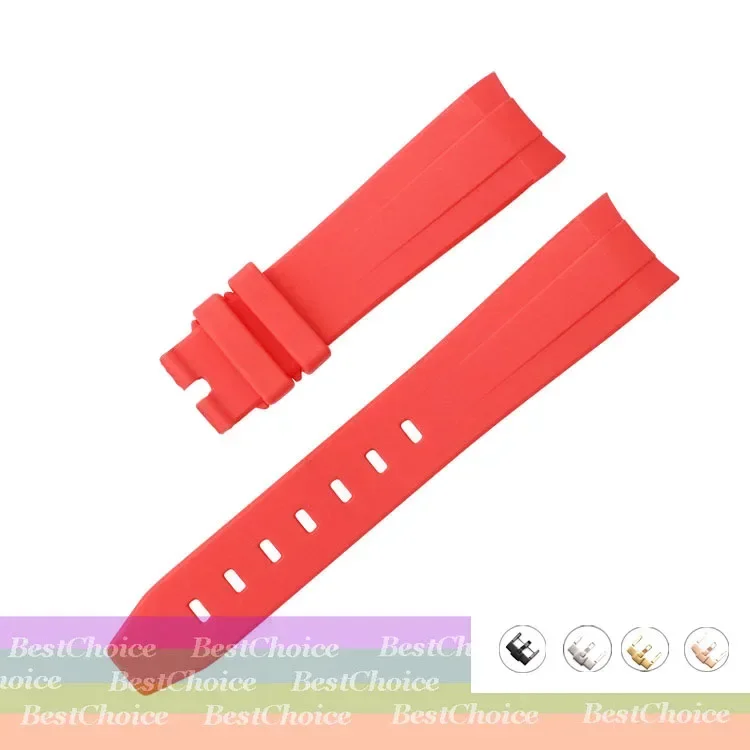 Silicone Diving Sport Watch Band – Waterproof Curved End Rubber Strap