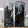 2pc,  Curtains Dragon pattern Versatile 100% Polyester,Without Electricity Holiday Decorations Applies to Seasonal Decorations 6
