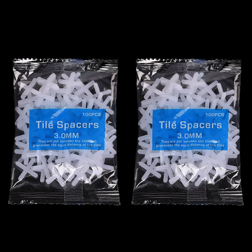 200pcs 1/1.5/2/2.5/3mm Cross Ceramic Tile Leveling System Clips Tile Spacer Ceramic Floor Wall Laying Construction Tool