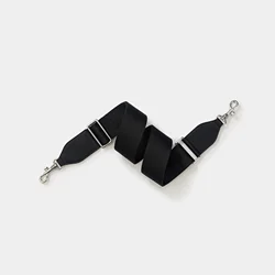 Trendy Solid Color Wide Shoulder Strap with Adjustable Length - Width 5cm  length 90cm - 145cm (Black silver buckle)