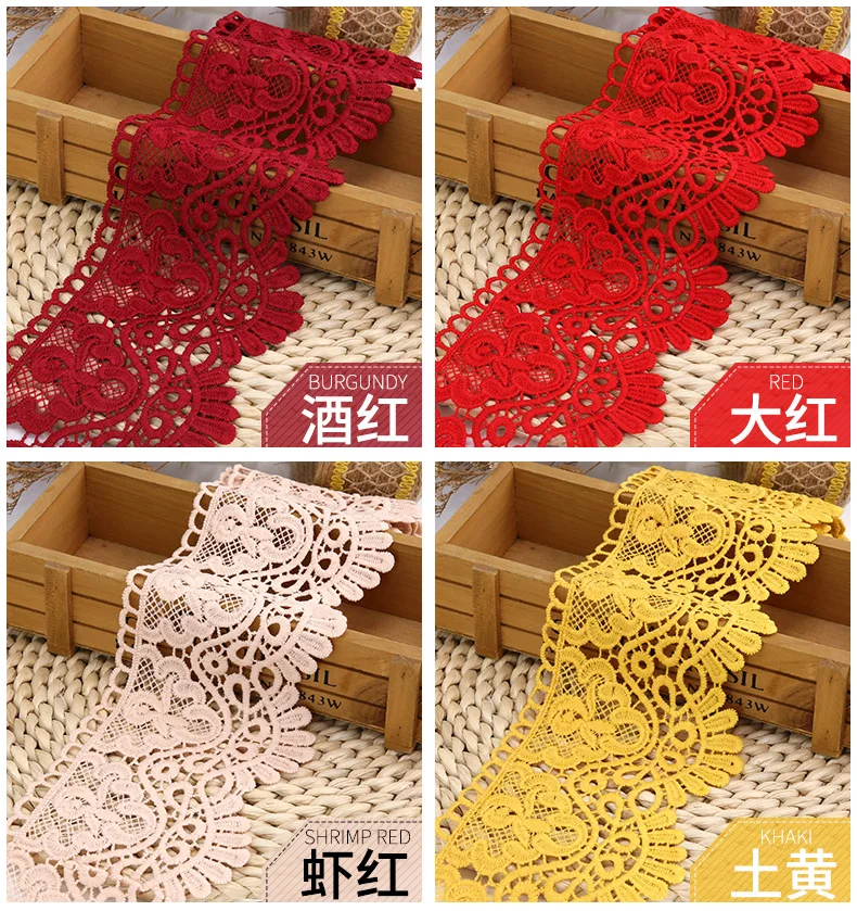 Lace Fabric Lace Ribbon Lace Sewing Supplies Lace Sewing Accessories Lace Accessories Lace Garment Accessories Clothing Craft Accessories 1Meter Hollow Out Floral Embroidered Water Soluble Lace Ribbon DIY Apparel Sewing Fabric