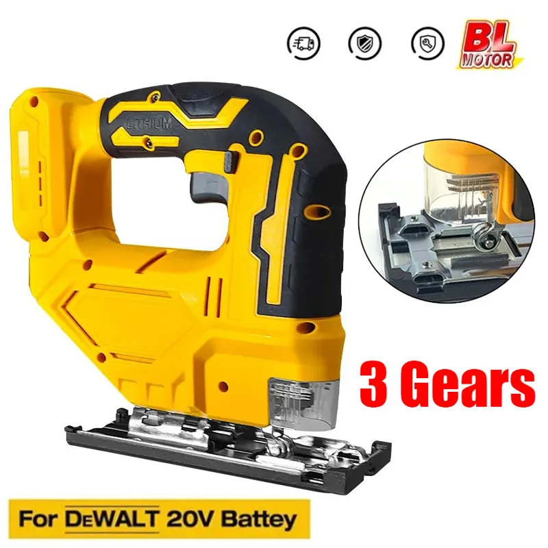 

Cordless Jig Saw Electric Jigsaw 3 Gears Portable Multi-Function Woodworking Power Tools for Dewalt 18V 20V Battery