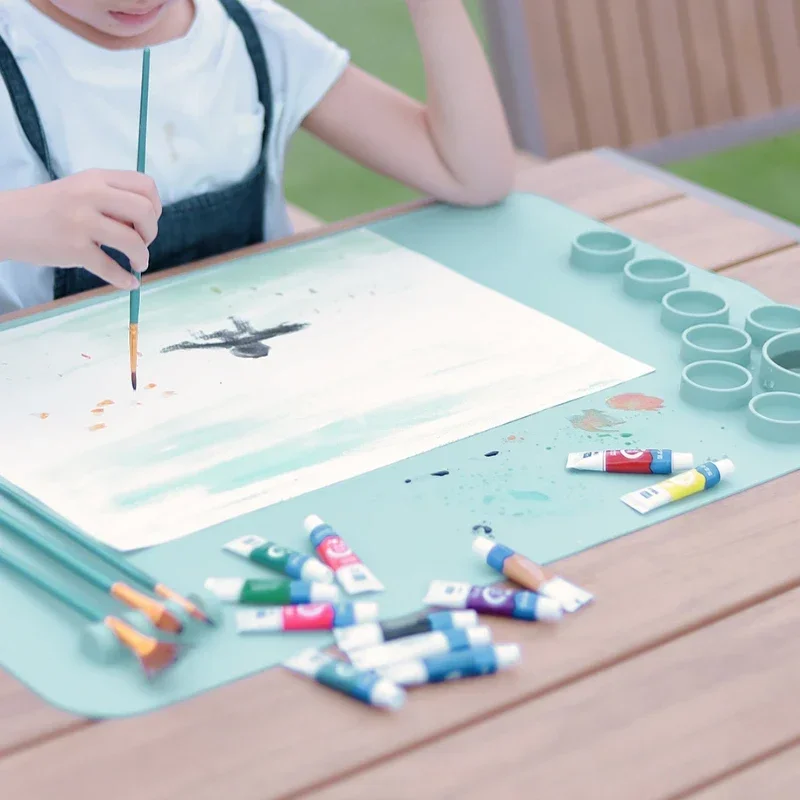Silicone Painting Mat Pigment Palette Non-Stick Craft Mat For Painting Ink Blending Watercoloring Stamping Crafting Tool 2