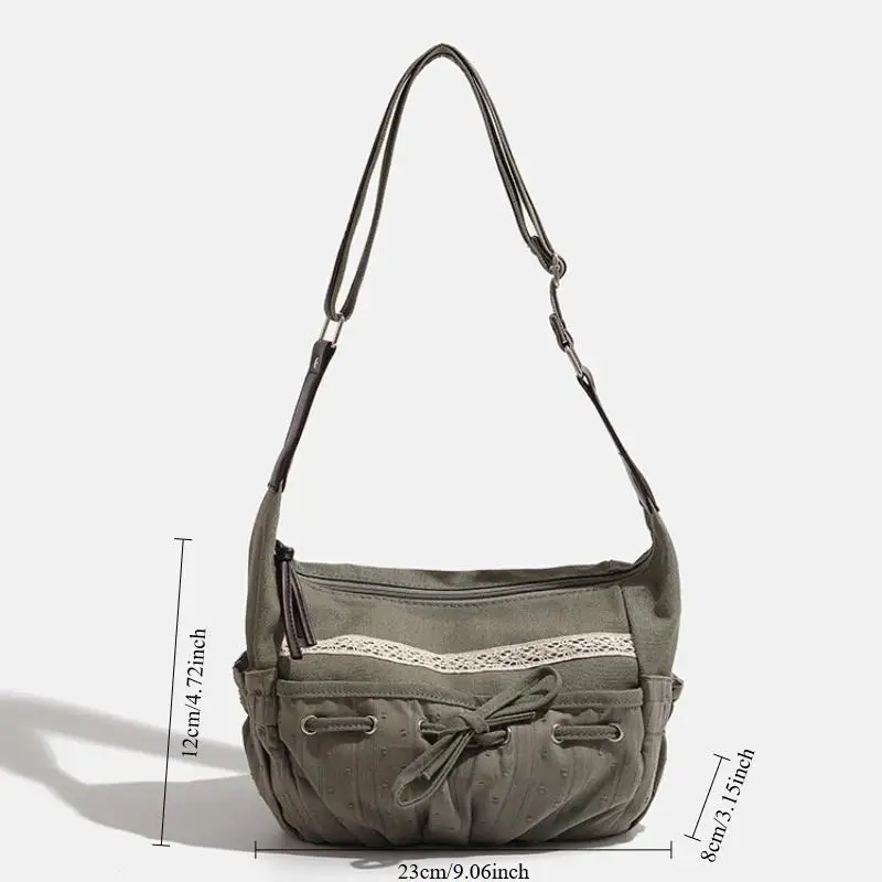 2025 New Designer Women Casual Shoulder Bag Y2K Aesthetic Streetwear Drawstring Handbag Vinage Crossbody Bag Denim Bag