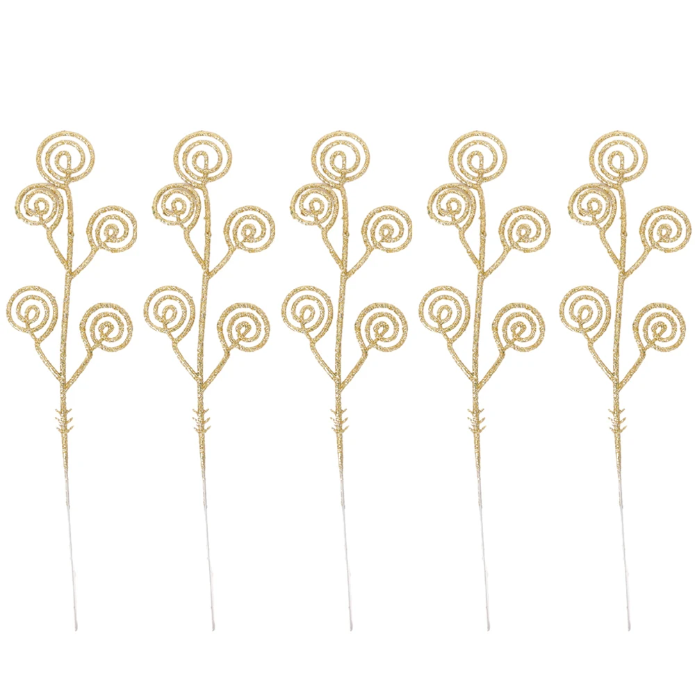 thumbnail image 1 of 5/1PCS Golden Powder Glitter Stem Candy Circle Branch Christmas Tree Decoration Xmas Festival 2024 New Year Gifts Party Decors, 1 of 5