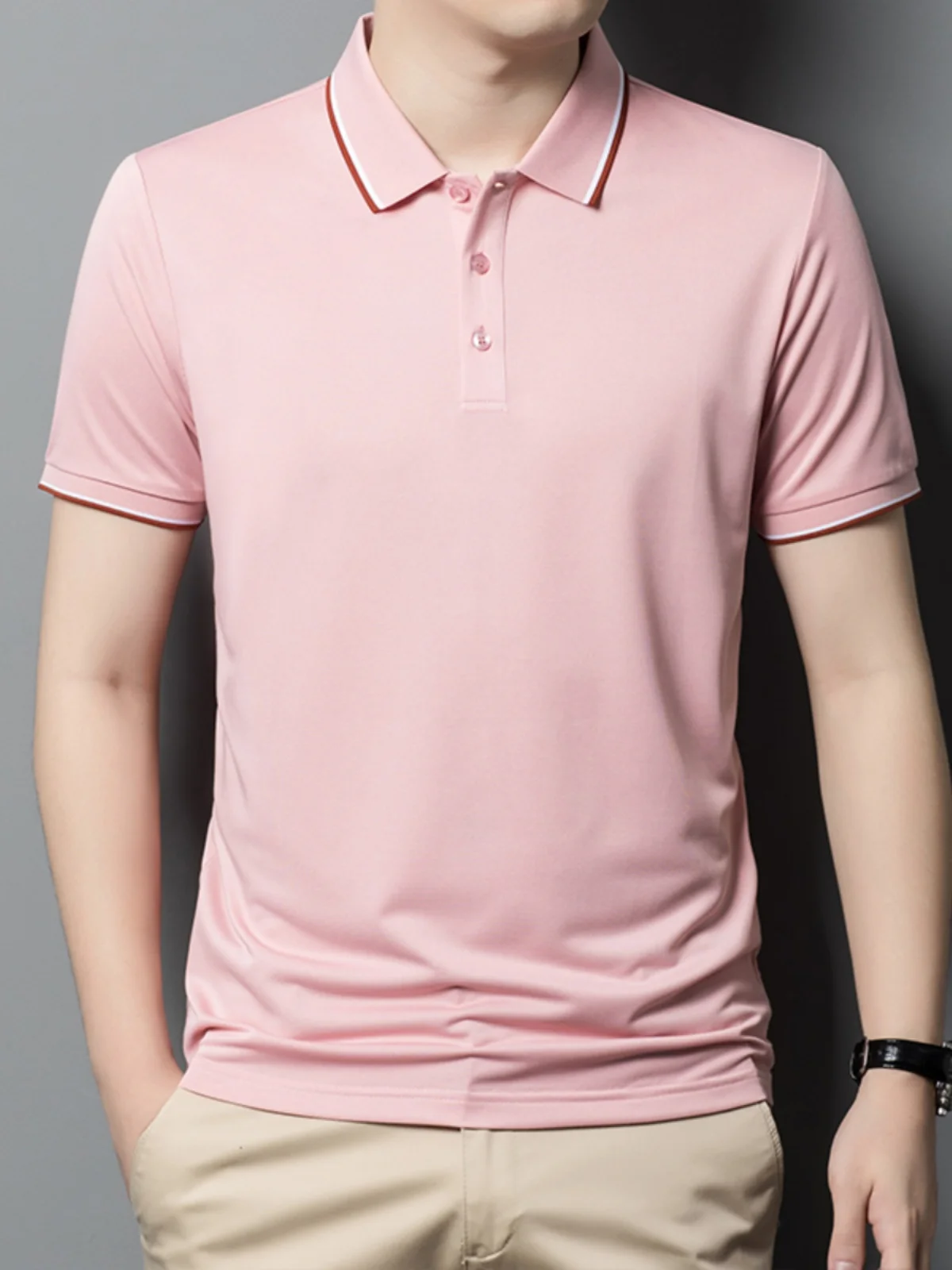 

Рубашка поло, модная футболка с коротким рукавом, минималистичный Топ, универсальная летняя мужская одежда, модная летняя одежда 5142