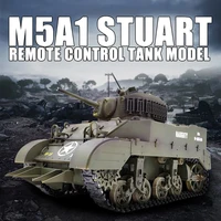 1/16 RC Tank U.S. M5A1 Stuart Light Tank Model 2.4G Military Vehicle Remote Control Crawler Tanks with Sound and Light Toy Boy 1