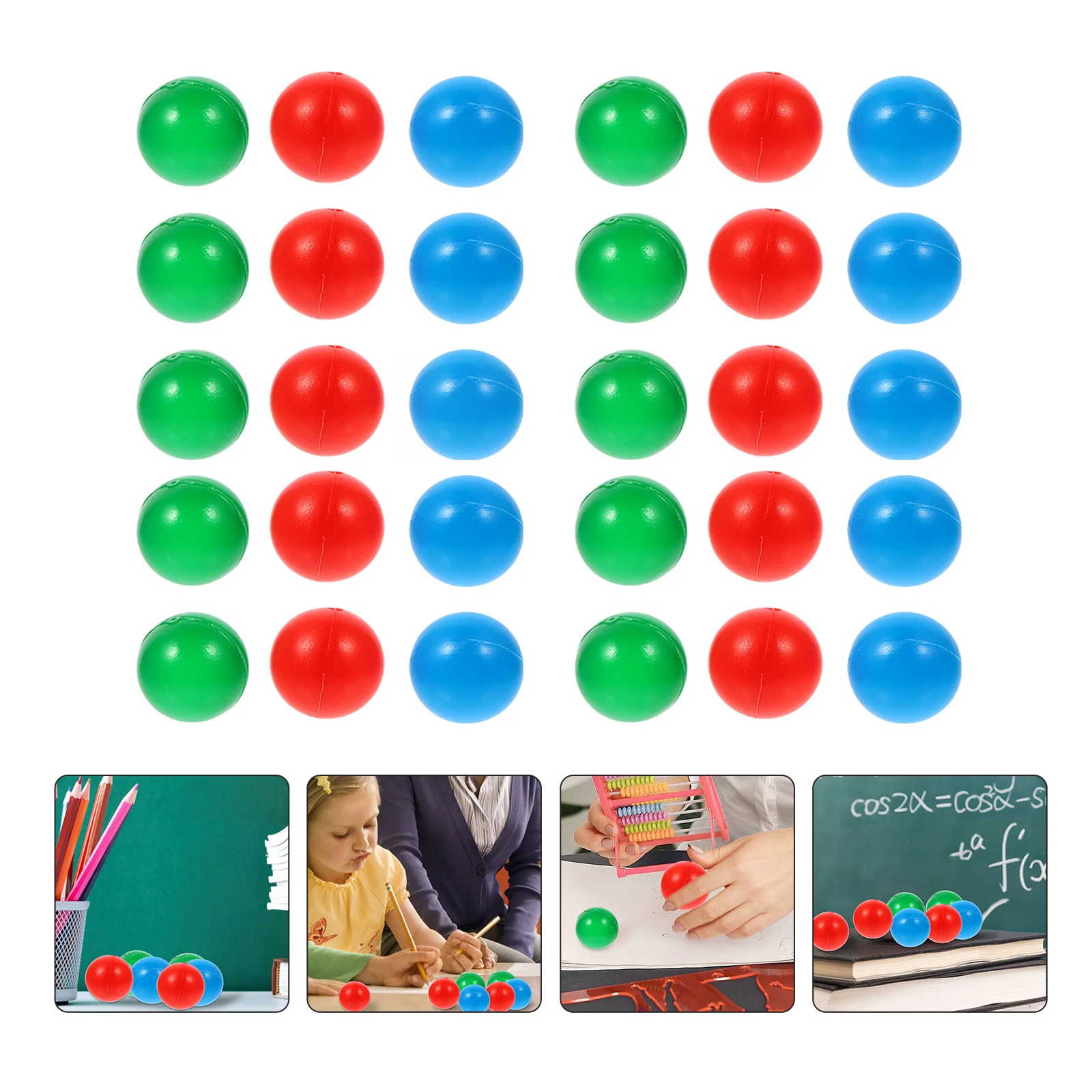 

30pcs 15mm Solid Ball Probability Random Ball Demonstration Math Teaching Aids