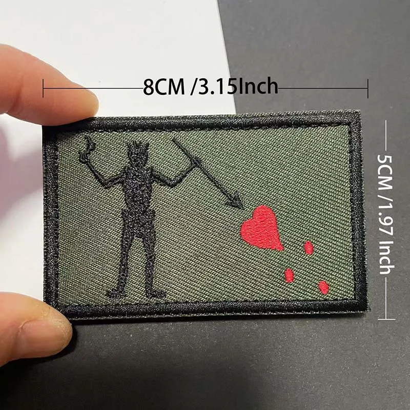 NEBEL Vorwärtsbeobachtung, Piratenflaggen, Moralabzeichen, schwarzer Bart, Herz, Totenkopf, Stoffapplikation, Stickerei-Patches, taktisches Emblem – Detail 5