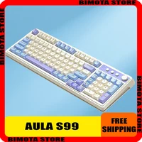 AULA S99 Esports Games Keyboard 3Mode 2.4G Wireless/ Bluetooth/Wired Gaming Accessories RGB Ergonomic Customized Keyboard Office