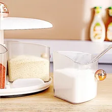  Rotary seasoning box Household kitchen appliance Salt sugar monosodium glutamate five compartment multi compartment seasonin 