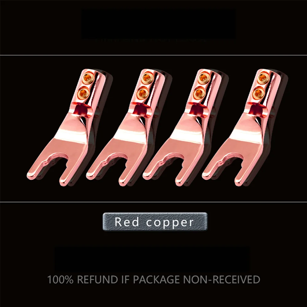 Banana plugs,wire connector terminals,wire connector,electrical connectors,banana plug connector,electrical connector,cable connector,speaker terminal connector 4pcs Gold-plated Copper Banana Plugs U/Y Type Banana Connector Speaker Wire Connector double Screw locks