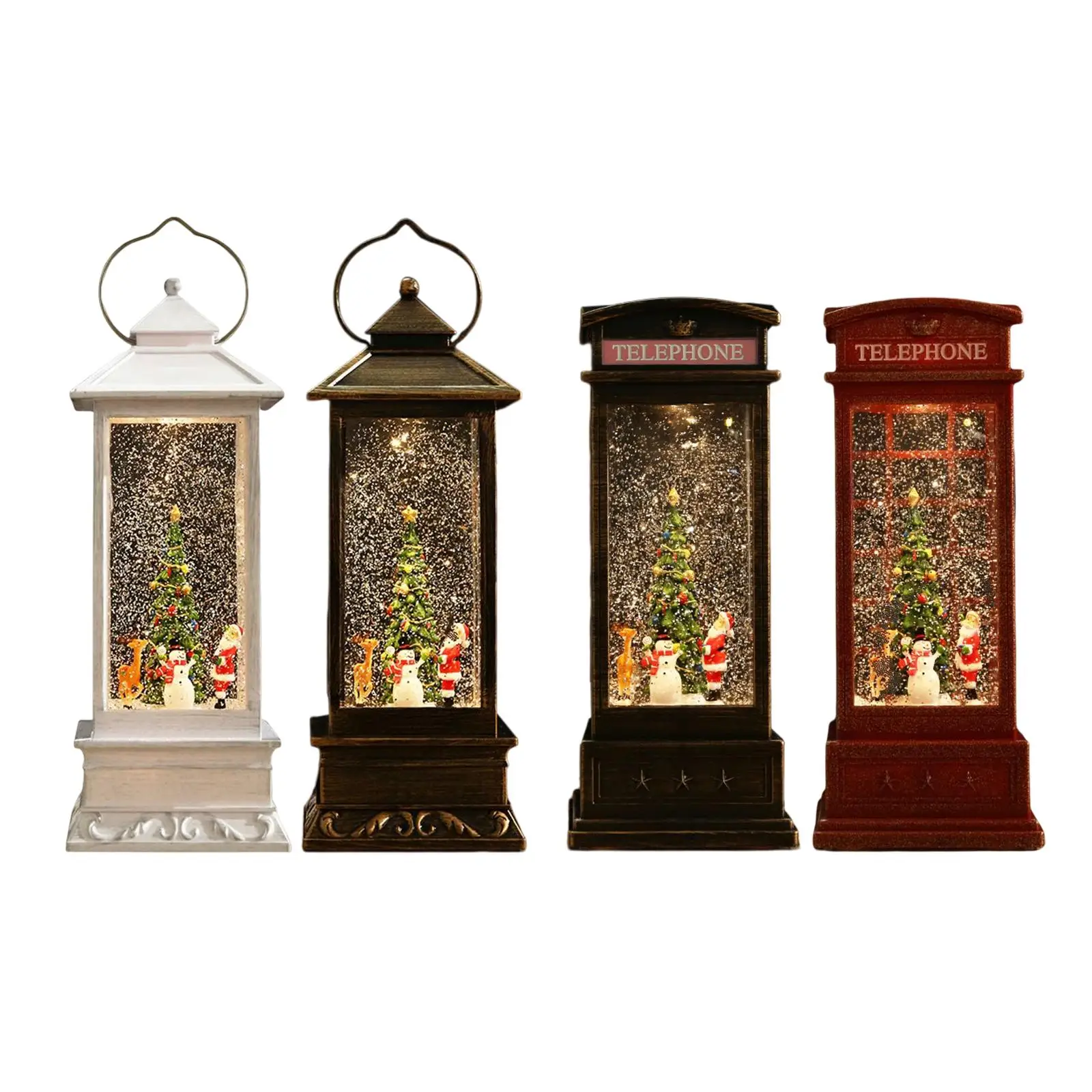 

Portable Glittering Christmas Music Box Lantern Rotating Battery Operated