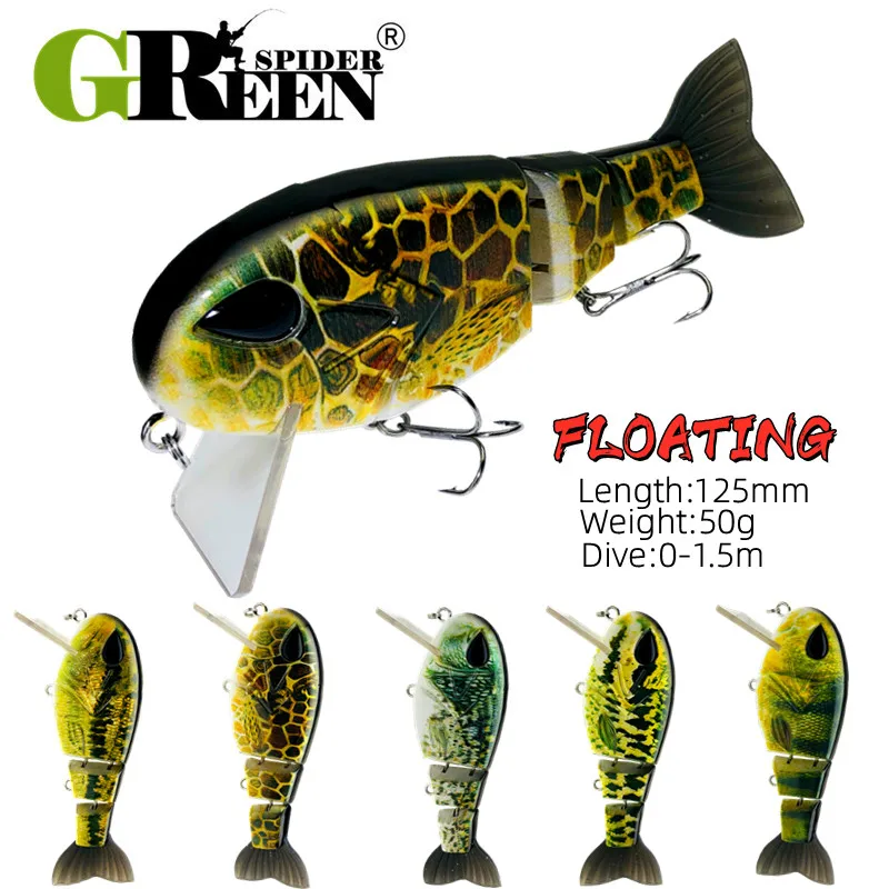 GRS125mm50gMultiJointedFishingLureHardPlasticGliderShadBait