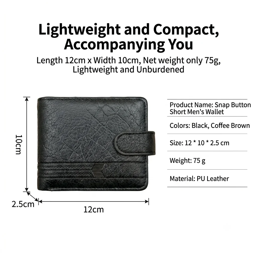 Men's Leather Wallet with Card Slots - Ideal for Everyday and Business Use