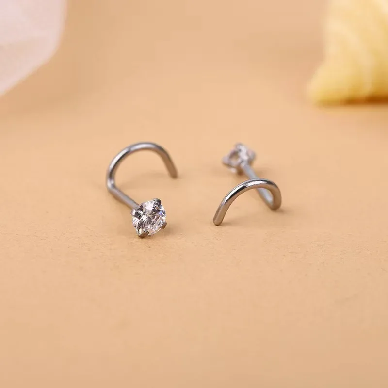 Piercing Jewelry Nose Studs Body Piercing Jewelry Body Jewelry 10 Pcs 1.2/2/2.5/3MM CZ Zircon Stainless Steel Screw I L Shaped Bone for Woman Man 20G