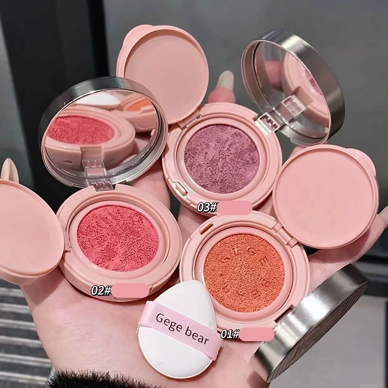 Cute Liquid Blusher Air Cushion Nude Natural Face Brighten Apricot Peach Tint Blush Shading Rouge Rubor Korean Makeup Cosmetics 2