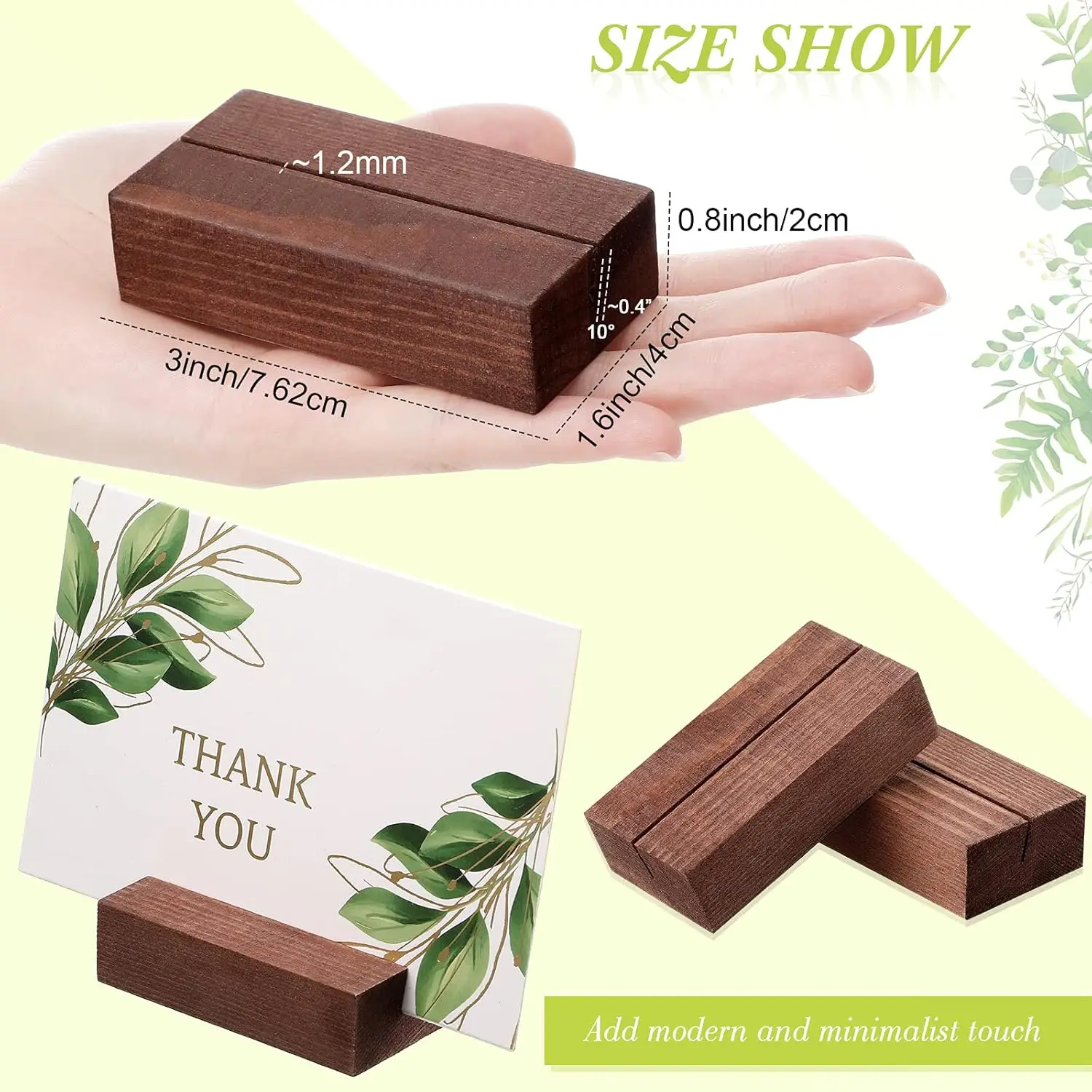 Walnut Wood Place Card Holders Table Number Holder Stands 1-12pcs for Wedding Party Events