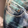 2023 Skinny Broken Hole Painted Biker Jean Fashion Street Slim Fit Denim Motorcycle Pants Mens Jeans Men Punk Straight Jean 3