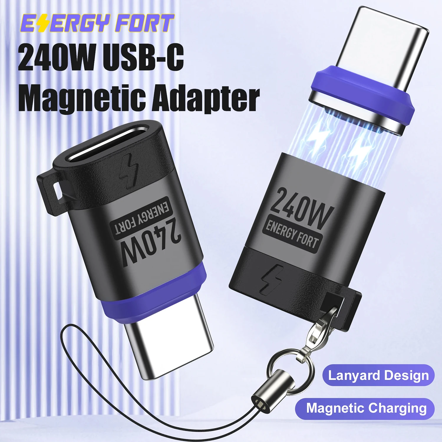 240W Magnetic Type C Adapter PD3.0 Fast Charging USB C Connector 480Mbps Data Transfer Extender For Samsung Phone Laptop type c adapter charging adapter cable kit charging cable adapter magnetic cable adapter charger power adapter magnetic charging adapter
