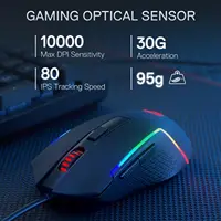Redragon S141 Gaming Keyboard & Mouse Combo,K515 Wired RGB Membrane Keyboard and 10000 DPI Wired M616 Gaming Mouse Bundle - Image 4