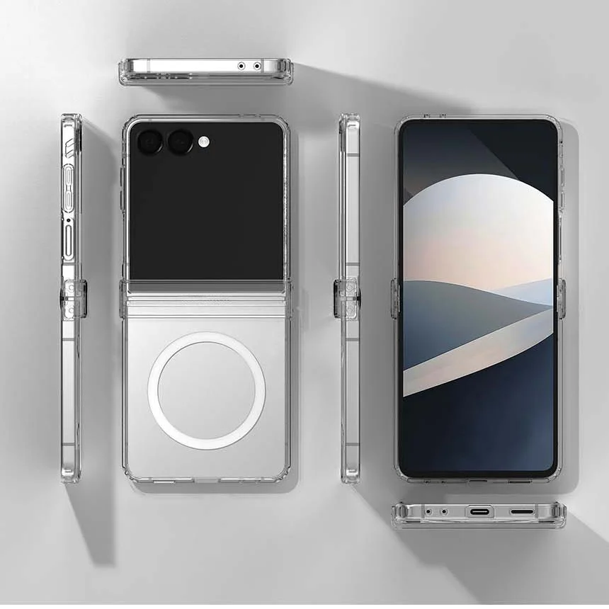 Clear Hinge Protection Shockproof Slim Case with Wireless Charging Compatibility