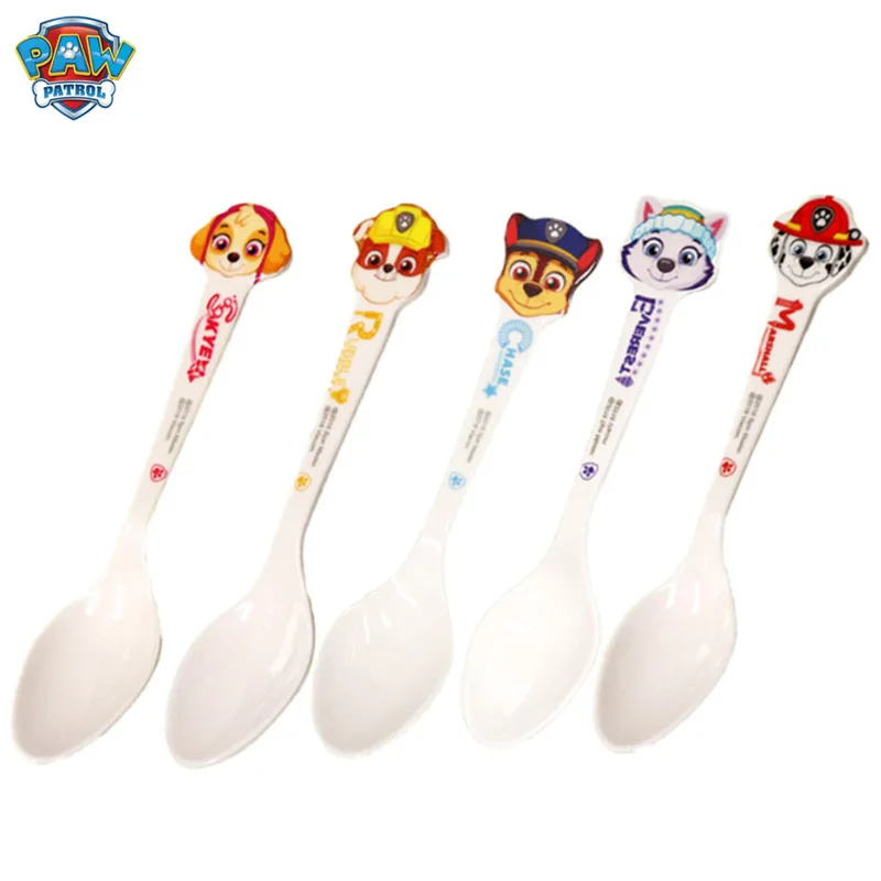 Paw Patrol Anime Figure Patrulha Cina Baby Children Cartoon Spoon Bowl Stoviglie Cucchiaio Per Bambini Pat Patrouille Regalo Di Compleanno Giocattoli