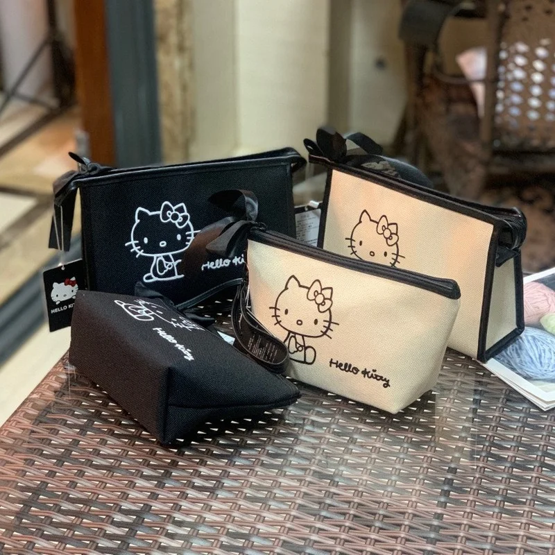 

Kawaii Sanrio Hello Kitty Cartoon Cosmetic Bag Large-Capacity Waterproof Storage Bag Cute Anime Makeup Box Makeup Case Purse