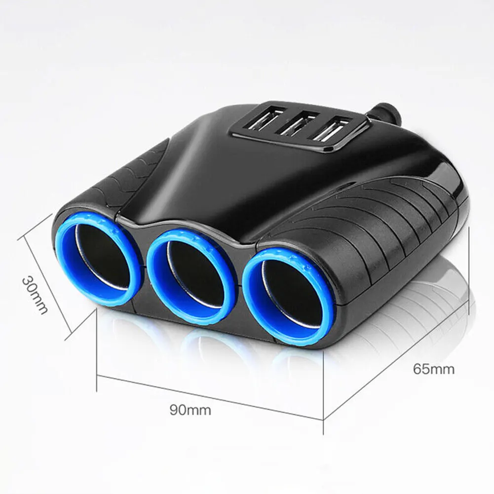 12V-24V 자동차 시가 라이터 소켓 3 웨이 USB 충전기 플러그 자동차 액세서리 용 자동차 부품 용 시가 라이터 어댑터