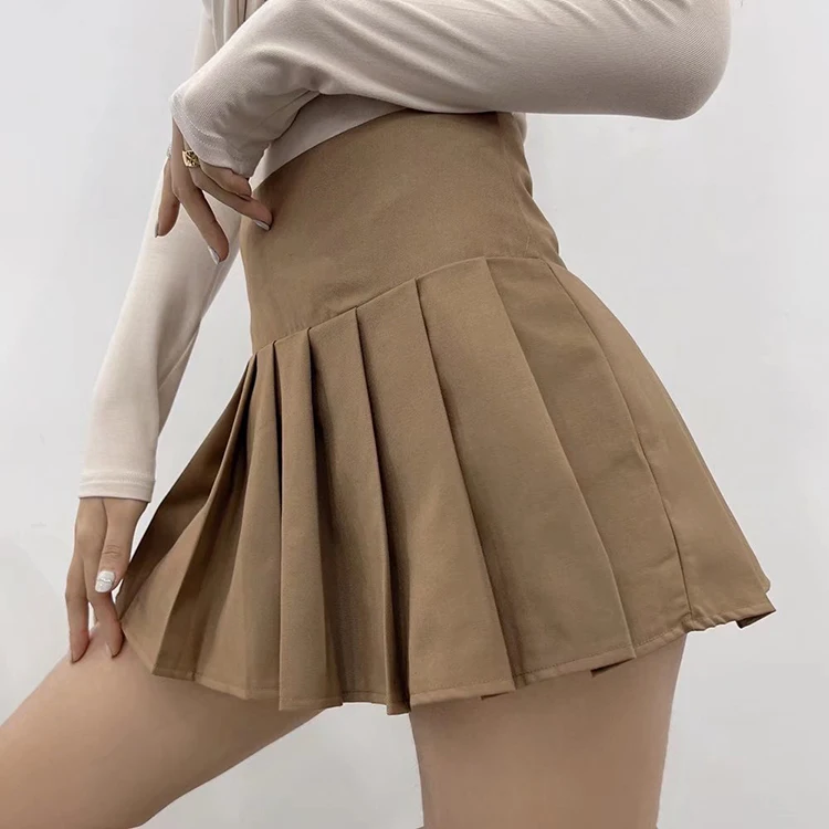 Women Pleated Skirt Style Shorts 2022 Summer High Waist Gray Mini Shorts Sexy Solid Color Shorts short shorts