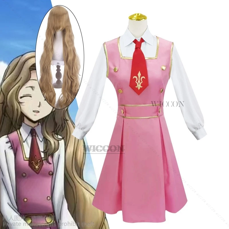 

Code Nunnally Lelouch Cosplay Geass Costume Wig Nunna Vi Britannia Sister Pink Dress Women Halloween Suit Anime Cosplay Uniforms