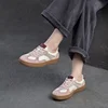 GKTINOO Spring Autumn Suede Sneakers Women Genuine Leather Patchwork Flats Lace-up Round Toe Ladies Training Shoes Handmade 4