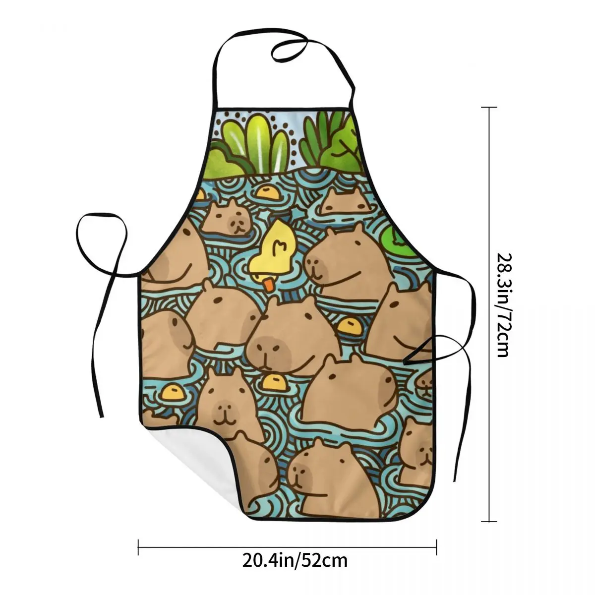 Funny A Pond Full Of Capybara Bib Apron Women Men Unisex Kitchen Chef Tablier Cuisine for Cooking Baking Gardening 5