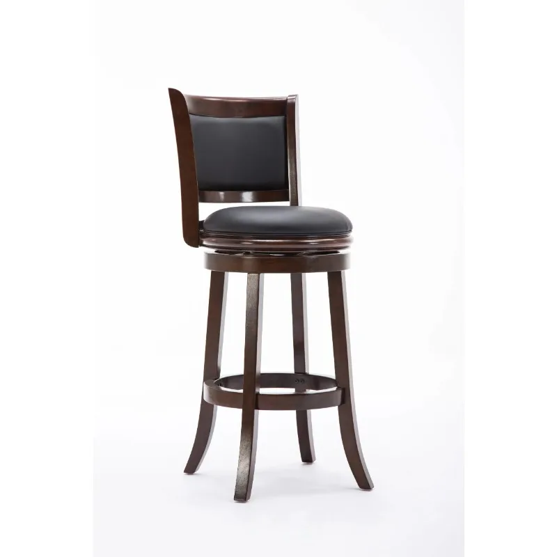 29" Swivel Wood Bar Stool, Cappuccino