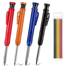 

Solid Carpenter Pencil Set Woodworking Mechanical Pencil 3 Colors Refill Construction Marking Tool for Carpenter Scriber Arch