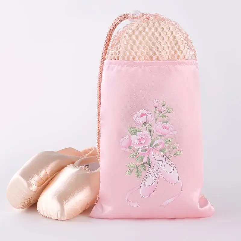발레 오거나이저 댄스 가방 핑크 화이트 신발 보관 1PC 어린이 훈련 여행용 대형 지퍼 파우치