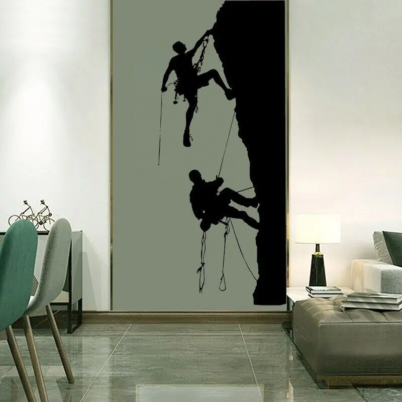 Rock Climbers Extreme Sport Rock Climbing Wall Sticker Vinyl Home Decor for Living Room Bedroom Decals Removable Murals 3B76 wall stickers wall sticker home decoration accessories