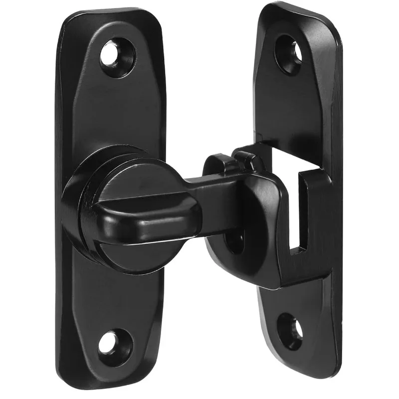 90/180 Degree Barn Door Lock - No Drilling Zinc Alloy Flip Gate Sliding Latch, Portable Security Door Lock for Kitchen Cabinet
