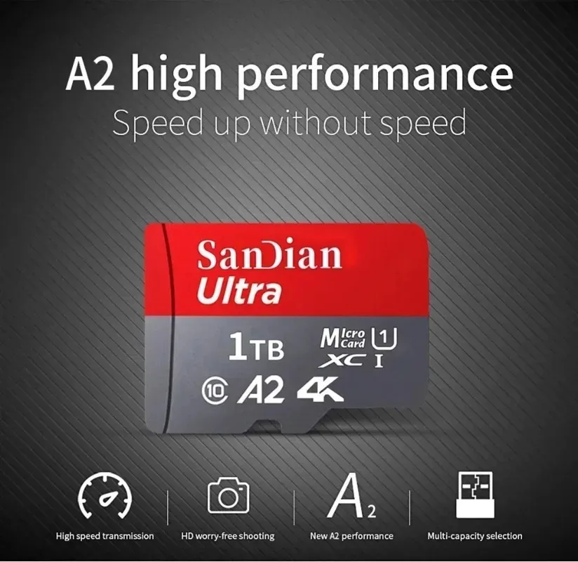 새로운 고속 메모리 카드 128GB 클래스 10 마이크로 TF SD 카드 1TB SD 메모리 카드 카메라폰 태블릿용