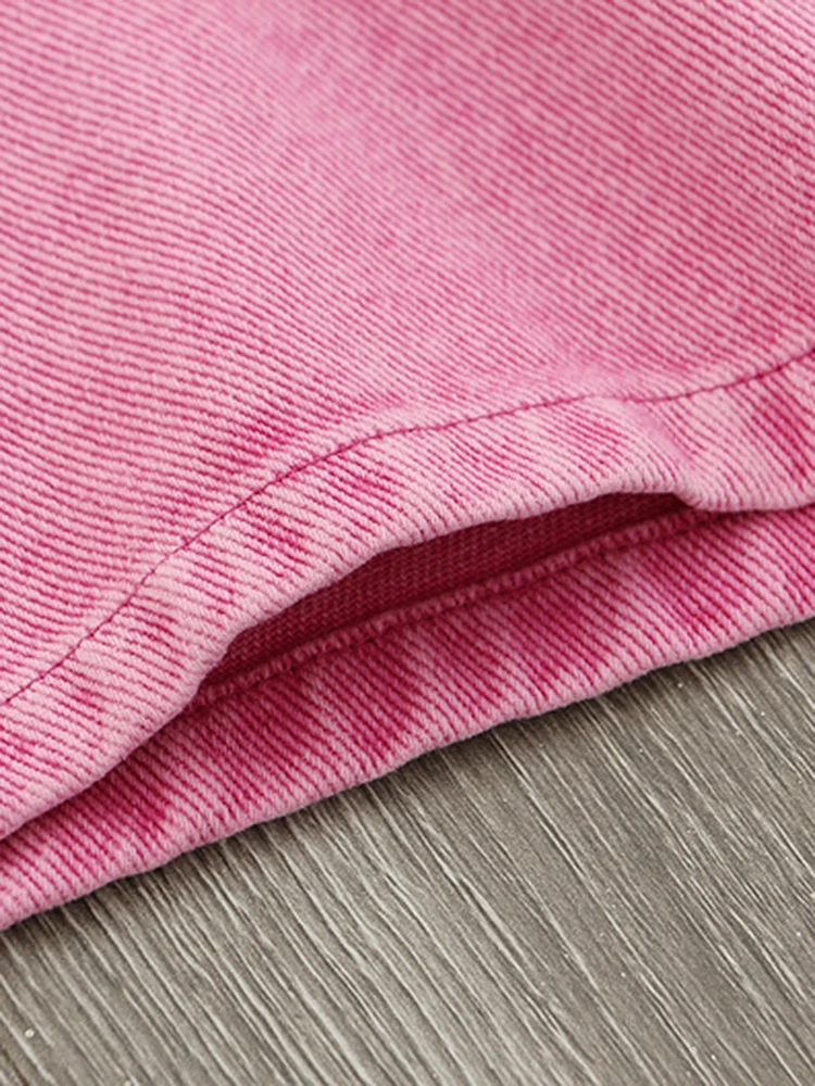 [EAM] High Waist pink Color Hollow Out Wide Leg Pants New Loose Fit Trousers Women Fashion Tide Spring Autumn 2026 1DH2146