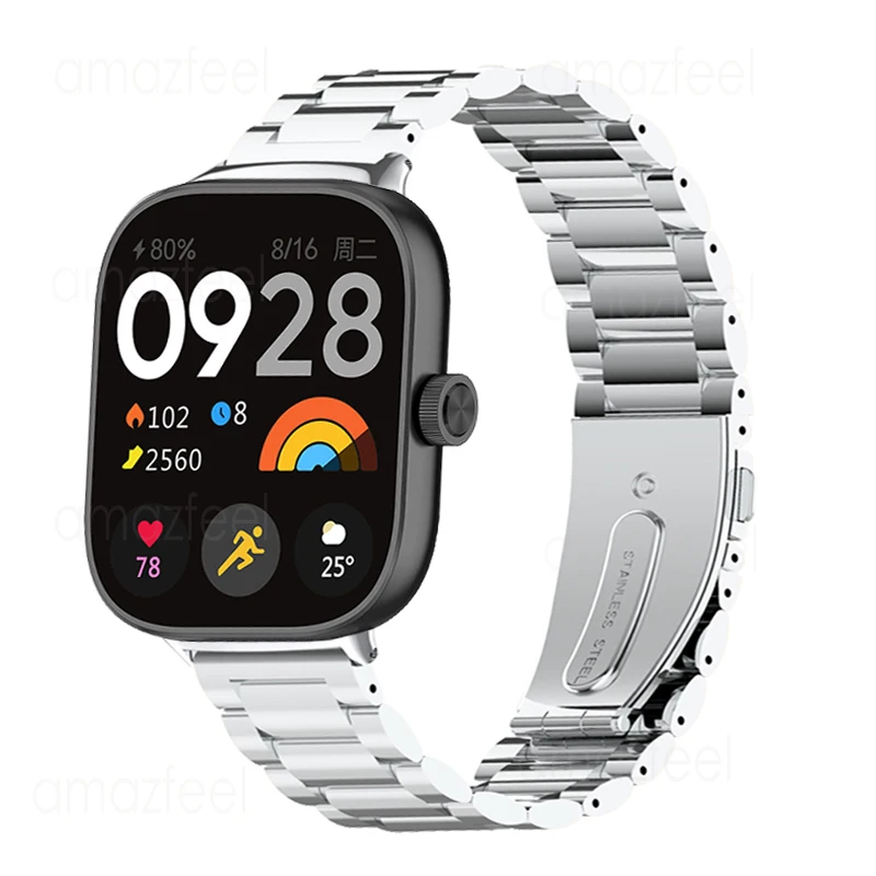 

Metal Strap for Redmi Watch 4 Smartwatch Accessories Stainless Steel Watchband for redmi watch 4 Bracelet Replacement Wristband
