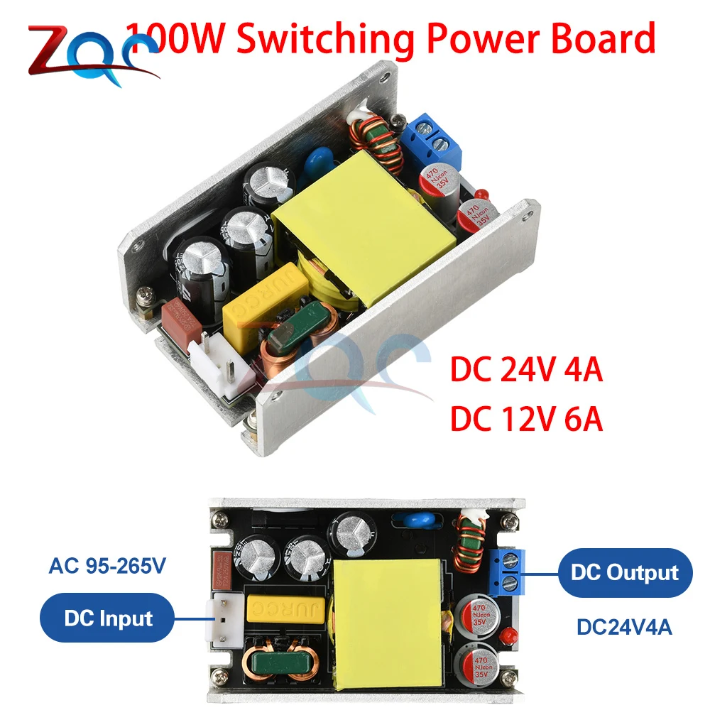 บอร์ดจ่ายไฟสวิตชิ่งแกลเลียมไนไตรด์ AC เป็น DC 12V/24V 12V 6A 24V 4A แบบแยกส่วน โมดูลแปลงไฟแบบบัค 100W 1