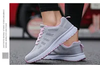 Women Casual Shoes Fashion Breathable Walking Mesh Flat Shoes Sneakers Women Gym Vulcanized Shoes White Female Footwear